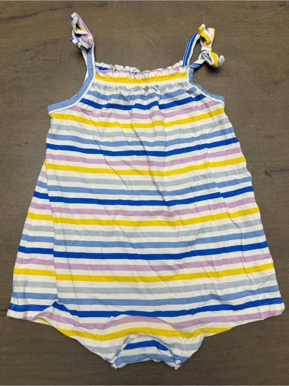 Old Navy Girls' Striped Tank Romper - White, Blue, Yellow, Purple